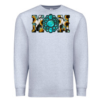Heather Grey Sunflower Turquoise Gemstone Cowhide Mom Premium Sweatshirt - Bettercallsaul
