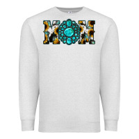 Oatmeal Heather Sunflower Turquoise Gemstone Cowhide Mom Premium Sweatshirt - Bettercallsaul