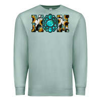 Seafoam Sunflower Turquoise Gemstone Cowhide Mom Premium Sweatshirt - Bettercallsaul