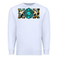 White Sunflower Turquoise Gemstone Cowhide Mom Premium Sweatshirt - Bettercallsaul