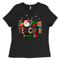 Black teacher Christmas Ladies Tee - JahusDesignShop
