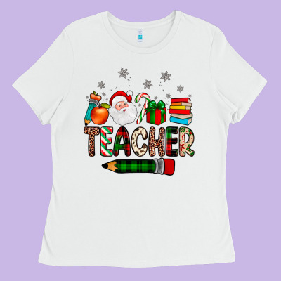 Teacher Christmas Ladies Tee Designed By Jahusdesignshop