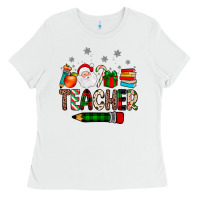White teacher Christmas Ladies Tee - JahusDesignShop