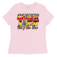 Bubblegum Pink cheer life Ladies Tee - texasbilliewilder