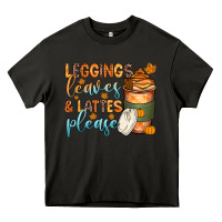 Asphalt leggins leaves and lattes Heavy Core Tee - Zillion Design Studio