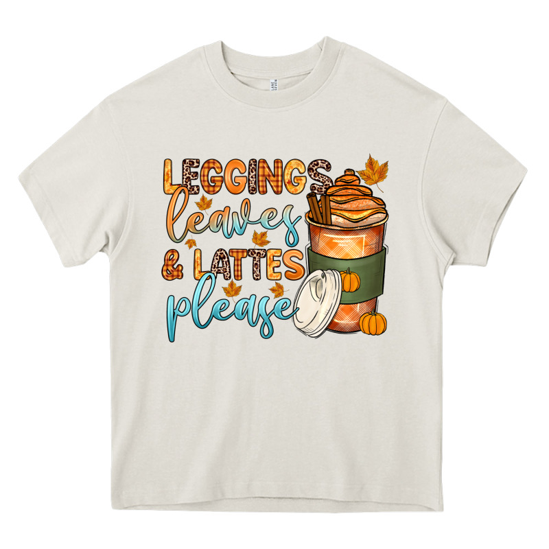Leggins Leaves And Lattes Heavy Core Tee by Zillion Design Studio | Teevron
