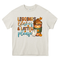 Cream leggins leaves and lattes Heavy Core Tee - Zillion Design Studio