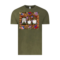 Vintage Olive camouflage gnomes american flag star leopard Vintage Tee - Artiststas