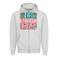 Dove Grey teach like a boss Zipper Hoodie - NancyCooperArtShop