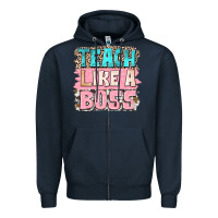 Navy teach like a boss Zipper Hoodie - NancyCooperArtShop