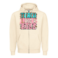 Sandshell teach like a boss Zipper Hoodie - NancyCooperArtShop
