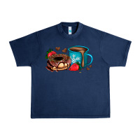 Navy donut coffee strawberry Urban Heavy Tee - AdoDesignShop