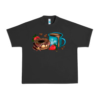 Pigment Black donut coffee strawberry Urban Heavy Tee - AdoDesignShop
