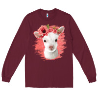 Burgundy floral baby goat Long Sleeve Tee - Jasminsmagicworld