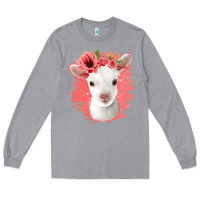 Heather Grey floral baby goat Long Sleeve Tee - Jasminsmagicworld