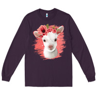 Plum floral baby goat Long Sleeve Tee - Jasminsmagicworld