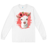 White floral baby goat Long Sleeve Tee - Jasminsmagicworld