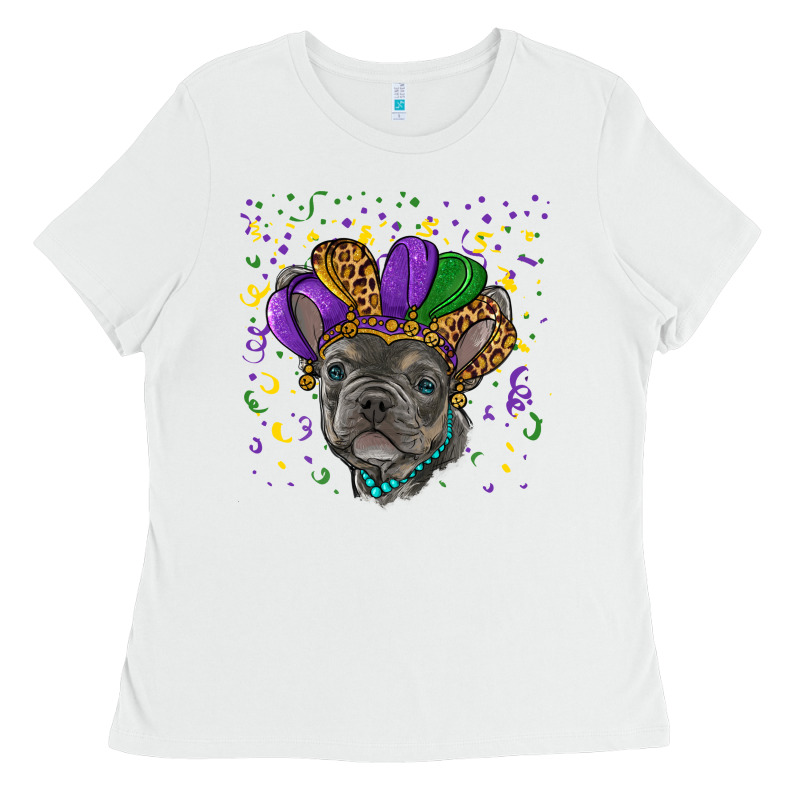 Mardi Gras French Bulldog Ladies Tee by RanaPortraitStore | Teevron