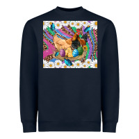Navy easter farm chicken chick rooster daisys butterfly sunflower eggs glit Heavyweight Sweatshirt - Artiststas