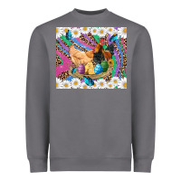 Storm easter farm chicken chick rooster daisys butterfly sunflower eggs glit Heavyweight Sweatshirt - Artiststas