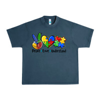 Midnight Navy peace love  cure Urban Heavy Tee - AdoDesignShop