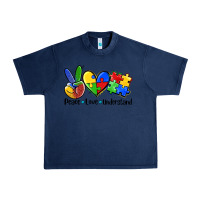 Navy peace love  cure Urban Heavy Tee - AdoDesignShop