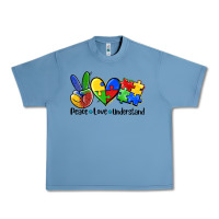 Pebble Blue peace love  cure Urban Heavy Tee - AdoDesignShop
