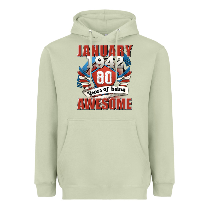 January 1942 80 Years Of Being Awesome Heavyweight Hoodie by Jasminsmagicworld | Teevron