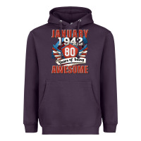 Plum january 1942 80 years of being awesome Heavyweight Hoodie - Jasminsmagicworld