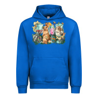 Cobalt Easter Day wine glasses bunny Urban Hoodie - HowdyJamesFarm