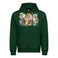 Forest Green Easter Day wine glasses bunny Urban Hoodie - HowdyJamesFarm