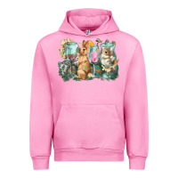 Fuchsia Pink Easter Day wine glasses bunny Urban Hoodie - HowdyJamesFarm