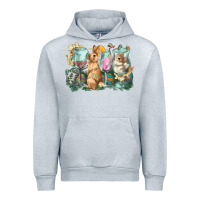 Heather Grey Easter Day wine glasses bunny Urban Hoodie - HowdyJamesFarm