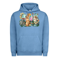 Pigment Pebble Blue Easter Day wine glasses bunny Urban Hoodie - HowdyJamesFarm