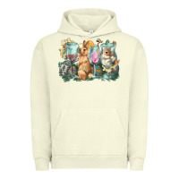 Pigment Pistachio Easter Day wine glasses bunny Urban Hoodie - HowdyJamesFarm
