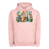 Pigment Salmon Easter Day wine glasses bunny Urban Hoodie - HowdyJamesFarm
