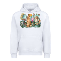 White Easter Day wine glasses bunny Urban Hoodie - HowdyJamesFarm