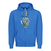 True Royal turquoise gemstone skeleton hand Zipper Hoodie - MaliasSmallBusiness
