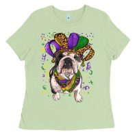 Matcha Mardi gras hat  english bulldog Ladies Tee - RanaPortraitStore