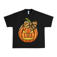 Black Leopard Ribbon Halloween Pumkin Urban Heavy Tee - JahusDesignShop