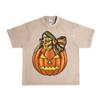 French Oak Leopard Ribbon Halloween Pumkin Urban Heavy Tee - JahusDesignShop