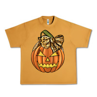 Peanut Butter Leopard Ribbon Halloween Pumkin Urban Heavy Tee - JahusDesignShop