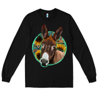 Black aztec backsground donkey Long Sleeve Tee - Jasminsmagicworld