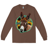 Chestnut aztec backsground donkey Long Sleeve Tee - Jasminsmagicworld