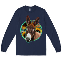 Navy aztec backsground donkey Long Sleeve Tee - Jasminsmagicworld