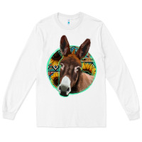 White aztec backsground donkey Long Sleeve Tee - Jasminsmagicworld