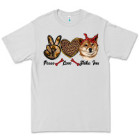 Dove Grey peace love shiba inu Premium Tee - RanaPortraitStore