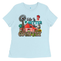 Baby Blue life is better in the country Ladies Tee - Zillion Design Studio