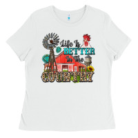 White life is better in the country Ladies Tee - Zillion Design Studio
