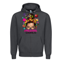 Smoke preschool teacher life  messy bun Zipper Hoodie - NancyCooperArtShop